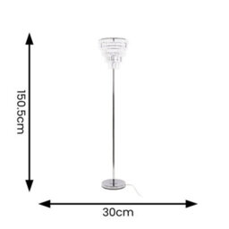 Valuelights Kelsks Chrome And Clear Jewel Droplet Floor Lamp - thumbnail 8