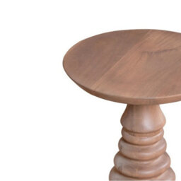 Wyld Haus Chicago Carved Natural Mango Wood Side Table With Spiral Base - thumbnail 4