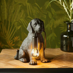Loops Stylish Matt Black Labrador Puppy Table Lamp - Perfect Dog-Themed Bedside Lighting - thumbnail 3