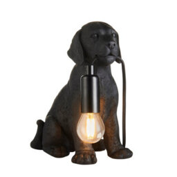 Loops Stylish Matt Black Labrador Puppy Table Lamp - Perfect Dog-Themed Bedside Lighting