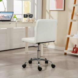 Homcom Modern Vanity Computer Desk Chair With Rolling Wheels, White - thumbnail 9