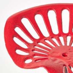 Homescapes Vintage Style Metal Red Adjustable Tractor Seat Bar Stool - thumbnail 6