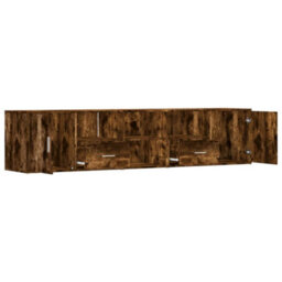 Berkfield Corner Cabinet Smoked Oak 200X40X45 Cm Engineered Wood - thumbnail 8