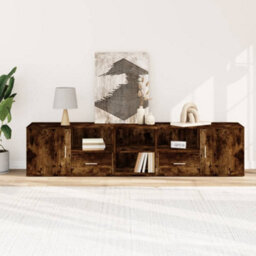 Berkfield Corner Cabinet Smoked Oak 200X40X45 Cm Engineered Wood - thumbnail 3