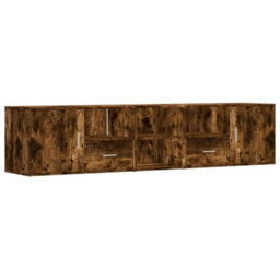 Berkfield Corner Cabinet Smoked Oak 200X40X45 Cm Engineered Wood - thumbnail 2