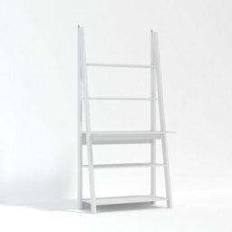 LPD Tiva White Ladder Desk - Sleek Workspace With 3 Shelves & Modern Design W 84 X L 50 X H 175.4 Cm - thumbnail 1