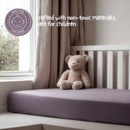 MHG Living Pack Of 2 Fitted Cot Sheets, 100% Cotton Jersey - Soft & Breathable - Pink & Purple - Fits 120X60Cm Cots - thumbnail 3