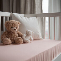 MHG Living Pack Of 2 Fitted Cot Sheets, 100% Cotton Jersey - Soft & Breathable - Pink & Purple - Fits 120X60Cm Cots - thumbnail 4