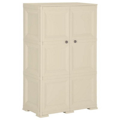 Vidaxl Plastic Cabinet 79X43X125 Cm Wood Design Angora White - image 1