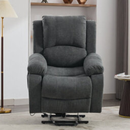 Matteo Power Lift Recliner Chair With 8-Point Vibration Massage, Lumbar Heat, Cup Holders & Storage Pockets - Grey Fabric - thumbnail 9