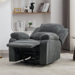 Matteo Power Lift Recliner Chair With 8-Point Vibration Massage, Lumbar Heat, Cup Holders & Storage Pockets - Grey Fabric - thumbnail 4