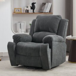 Matteo Power Lift Recliner Chair With 8-Point Vibration Massage, Lumbar Heat, Cup Holders & Storage Pockets - Grey Fabric - thumbnail 3
