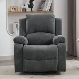 Matteo Power Lift Recliner Chair With 8-Point Vibration Massage, Lumbar Heat, Cup Holders & Storage Pockets - Grey Fabric - thumbnail 2