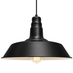 Long Life Lamps Company Retro Vintage Ceiling Black Pendant Light Metal M0139 - thumbnail 1