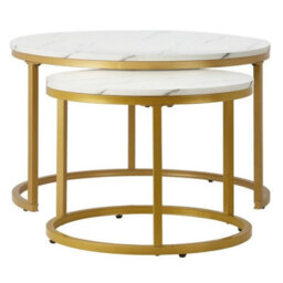 Nesting Coffee Tables Set Of 2 Round Stacking Sofa Side Tables - thumbnail 6