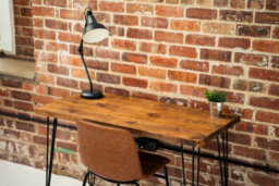 Solid Wood Desk With Hairpin Legs 60Cm X 120Cm In Dark Oak - thumbnail 2
