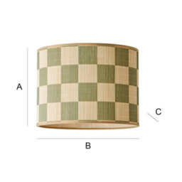 Valuelights Lori Green Checkerboard Bamboo Drum Ceiling Lamp Shade And Bulb (D)30Cm - thumbnail 9