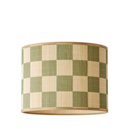 Valuelights Lori Green Checkerboard Bamboo Drum Ceiling Lamp Shade And Bulb (D)30Cm - thumbnail 8