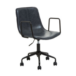 Orsina Comfortable Grey Leather Effect Home Office Chair, Ergonomic Work From Office Chair, Movable Ergonomic Chair