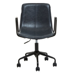 Orsina Comfortable Grey Leather Effect Home Office Chair, Ergonomic Work From Office Chair, Movable Ergonomic Chair - thumbnail 2