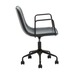 Orsina Comfortable Grey Leather Effect Home Office Chair, Ergonomic Work From Office Chair, Movable Ergonomic Chair - thumbnail 3
