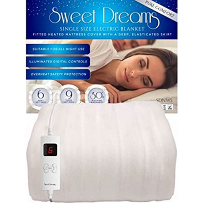 Sweet Dreams Electric Blanket Single Bed Size Machine Washable Elasticated Skirt - Overheat Protection - image 1