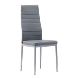 Comfy Living Modern Grey 5 Piece Round Glass 1200mm Table Dining Set Faux Leather Upholstered Chairs - thumbnail 2
