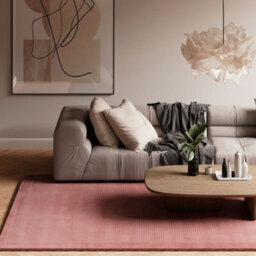 Loomed Large Modern Bordered Pink Soft Bedroom Area Rug 190Cm X 280Cm - thumbnail 2