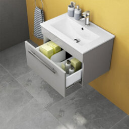 iBathUK Avon 1 Drawer Wall Hung Vanity Unit With Basin - 615mm X 415mm - 1 Tap Hole - thumbnail 6
