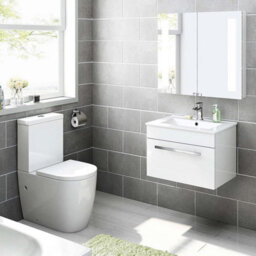 iBathUK Avon 1 Drawer Wall Hung Vanity Unit With Basin - 615mm X 415mm - 1 Tap Hole - thumbnail 2