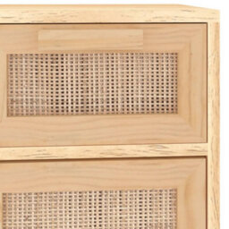 Berkfield Sideboard Brown 60X30X75 Cm Solid Wood Pine And Natural Rattan - thumbnail 7