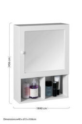 Buttercup Farm Mirrored Cabinet - Wood/glass - L15 X W40 X H56 Cm - White - thumbnail 2