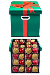 Christmas Tree World Multi-Purpose Decorations Storage Ottoman Box - With Partitions - thumbnail 2
