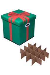 Christmas Tree World Multi-Purpose Decorations Storage Ottoman Box - With Partitions - thumbnail 3