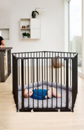 Safetots Premium Multi Panel Play Pen With Mat, Pentagon, 5 X 72Cm, Black, 70Cm High - thumbnail 7