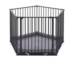Safetots Premium Multi Panel Play Pen With Mat, Pentagon, 5 X 72Cm, Black, 70Cm High