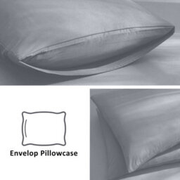 Aspire Homeware Plain Duvet Cover Set Soft Microfibre, Silver, King (L)220Cm X (W)230Cm - thumbnail 5
