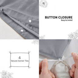 Aspire Homeware Plain Duvet Cover Set Soft Microfibre, Silver, King (L)220Cm X (W)230Cm - thumbnail 4