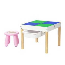 Taylor & Brown 5 In 1 Wooden Activity Table & Chair Set Building Blocks, Chalkboard, Storage Drawer For Kids & Toddlers - thumbnail 9