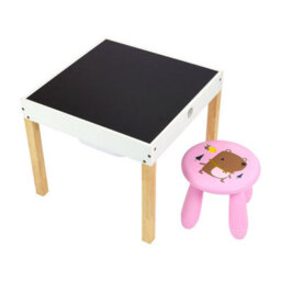 Taylor & Brown 5 In 1 Wooden Activity Table & Chair Set Building Blocks, Chalkboard, Storage Drawer For Kids & Toddlers - thumbnail 5