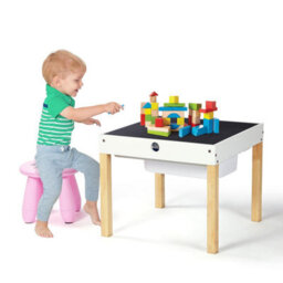 Taylor & Brown 5 In 1 Wooden Activity Table & Chair Set Building Blocks, Chalkboard, Storage Drawer For Kids & Toddlers - thumbnail 6