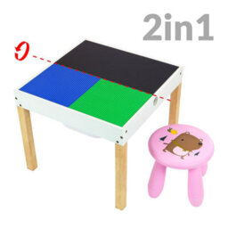 Taylor & Brown 5 In 1 Wooden Activity Table & Chair Set Building Blocks, Chalkboard, Storage Drawer For Kids & Toddlers - thumbnail 1