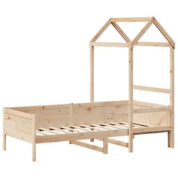 Berkfield Day Bed With Roof Without Mattress 80X200 Cm Solid Wood - thumbnail 3
