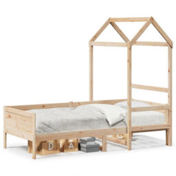 Berkfield Day Bed With Roof Without Mattress 80X200 Cm Solid Wood - thumbnail 2