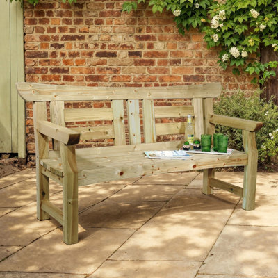 Package: Cherry Blossom Bench 3 Seater Bench And Dark Grey Seat Pad By Zest Outdoor Living - image 1