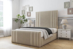 "Sloomy Kingsley Almond Coniston Bed Frame With Mattress With 50"" Upholstered Headboard 4' Small Double" - thumbnail 2