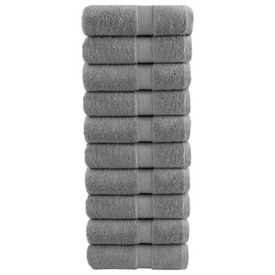 Berkfield Premium Wash Towels Solund 10Pcs Grey 30X30Cm 600Gsm - image 1