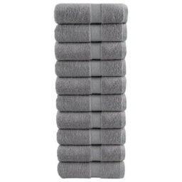 Berkfield Premium Wash Towels Solund 10Pcs Grey 30X30Cm 600Gsm - thumbnail 1