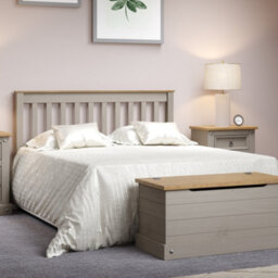 "Core Products Premium Corona Grey 4'6"" Slatted Low-End Bedstead, Grey Wax H100.0Cm X W147.6Cm X D201.5Cm" - thumbnail 5