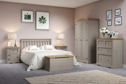"Core Products Premium Corona Grey 4'6"" Slatted Low-End Bedstead, Grey Wax H100.0Cm X W147.6Cm X D201.5Cm" - thumbnail 2